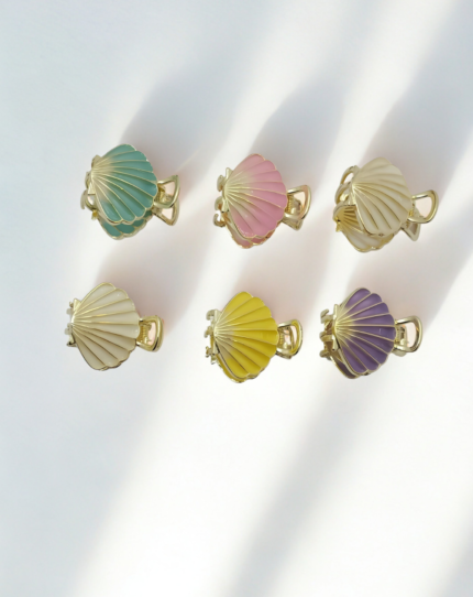 Enamel Shell Metal Hair Clips – Pastel Shades | (01 Number)