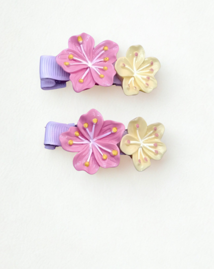 Pastel Blossom Dual Flower Hair Pin