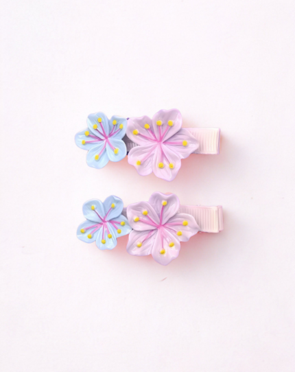 Pastel Blossom Dual Flower Hair Pin