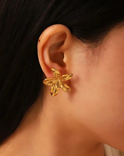 Floral Stud Earrings | 18K Gold-Plated | Stainless Steel | Anti Tarnish