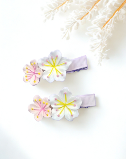 Pastel Blossom Dual Flower Hair Pin
