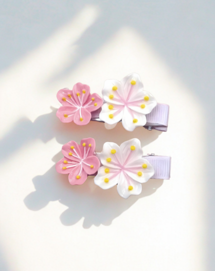 Pastel Blossom Dual Flower Hair Pin