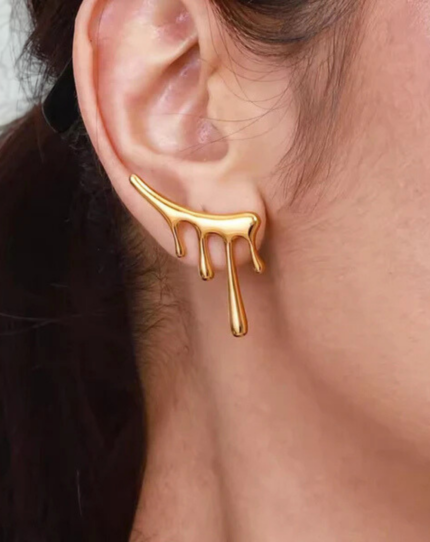 Water droplet Stud Earrings | 18K Gold-Plated | Stainless Steel | Anti Tarnish
