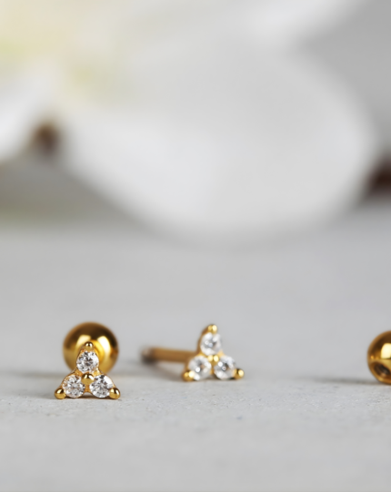 18K Gold Plated Crystal Stud Earrings