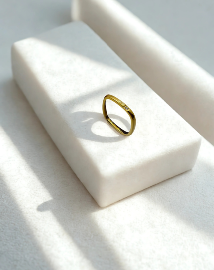 18K Gold-Plated Sleek Band Finger Ring | Stainless Steel | Anti Tarnish