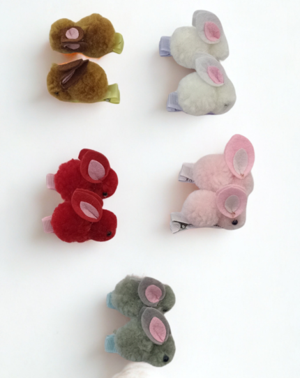 Cute Fluffy Rabbit Hair Pin for Girls & Kids