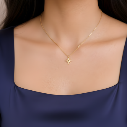18K Plated Star Pendant Necklace | Anti Tarnish | Stainless Steel