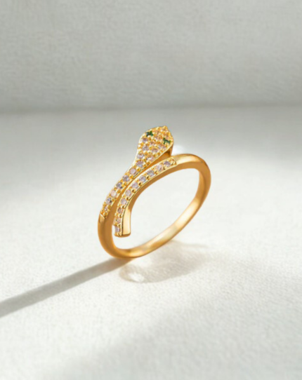 Serpent Ring – Elegant Snake Design with Crystal Accents Gold Plated Ring | Stainless Steel | Anti Tarnish